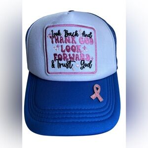 Inspirational Trucker Hat w Breast Cancer Awareness Pin NWT